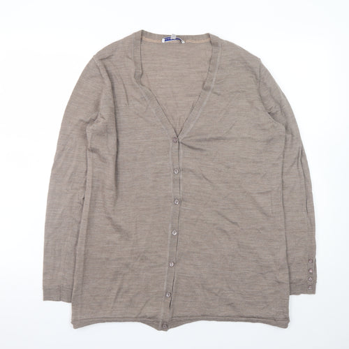 Gray & Osbourn Women's Beige Merino Wool V-Neck Cardigan Size 20