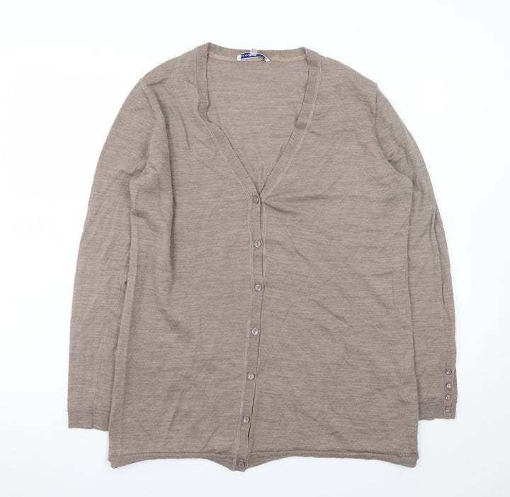 Gray & Osbourn Women's Beige Merino Wool V-Neck Cardigan Size 20