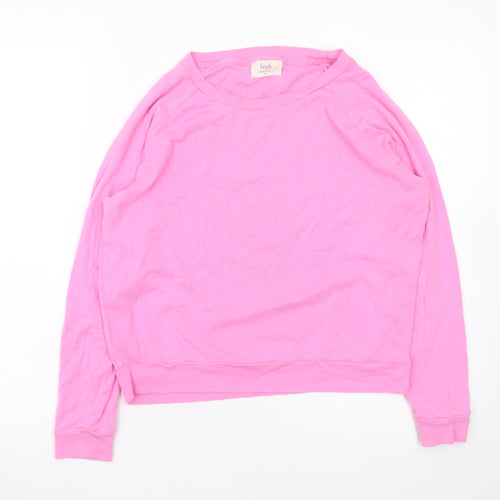 Hush Womens Pink Crew Neck Pullover Sweatshirt XS