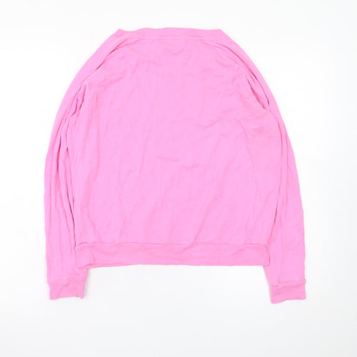 Hush Womens Pink Crew Neck Pullover Sweatshirt XS