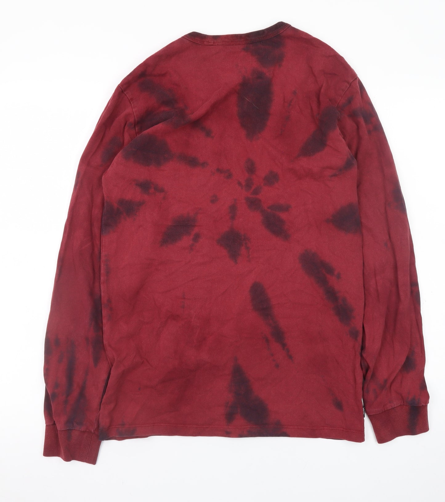 Vans Men's Red Tie Dye Long Sleeve Classic Fit T-Shirt Size S