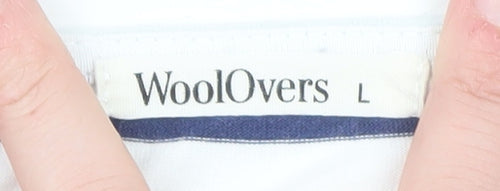 WoolOvers Womens Multicoloured Striped Cotton 3/4 Sleeve T-Shirt L