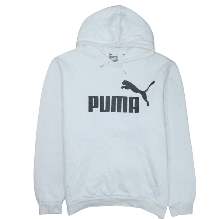Puma Mens White Pullover Hoodie 2XL Sports Fleece Sweatshirt