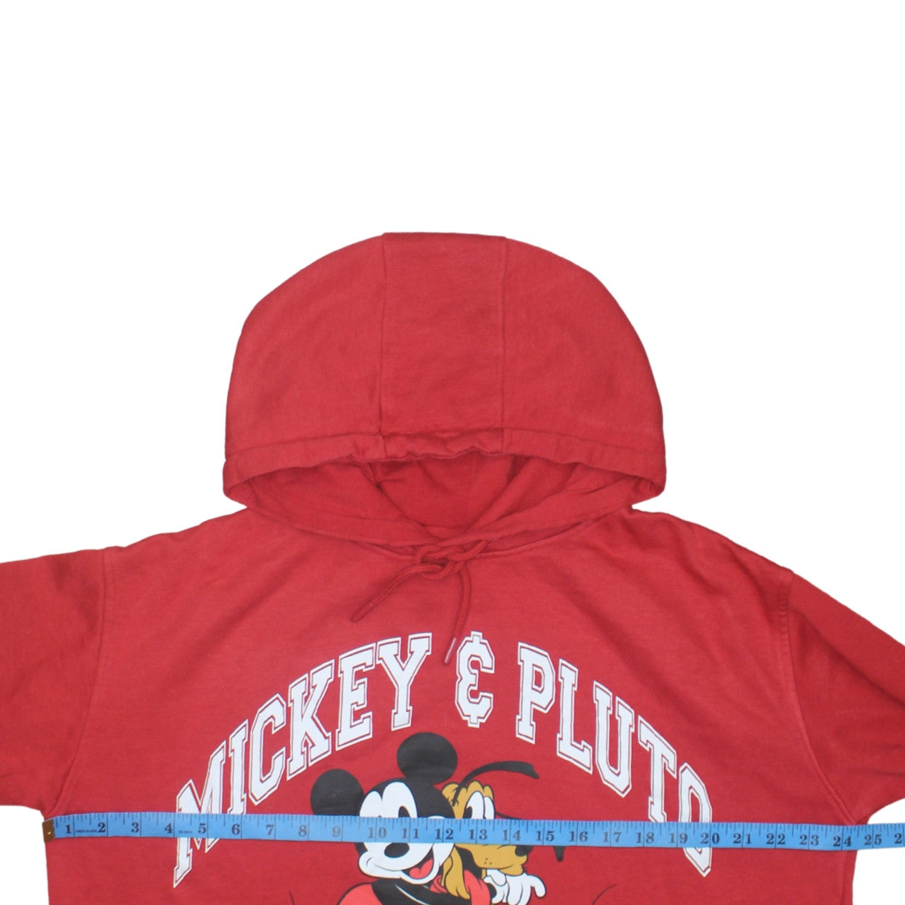Disney Women Red Mickey & Pluto Pullover Hoodie Size 14/16