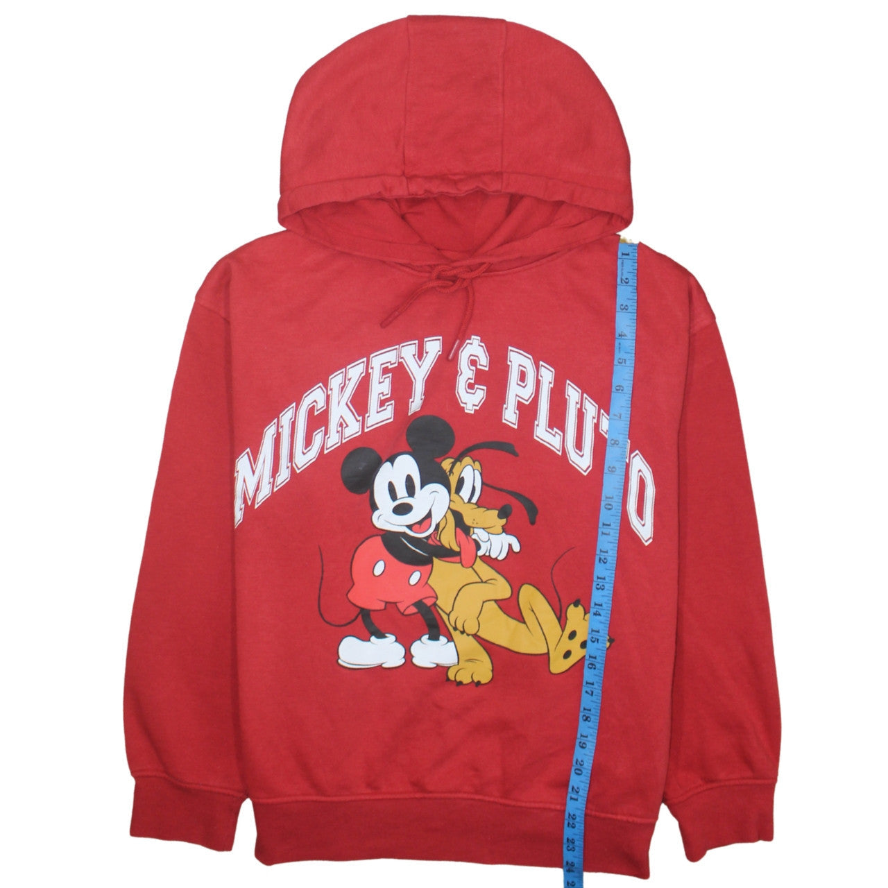 Disney Women Red Mickey & Pluto Pullover Hoodie Size 14/16