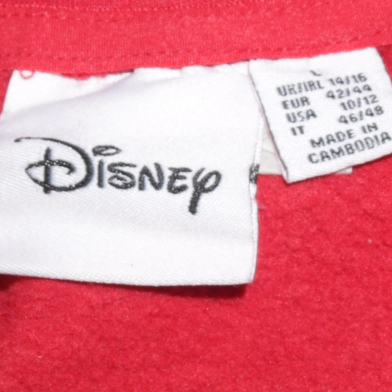 Disney Women Red Mickey & Pluto Pullover Hoodie Size 14/16