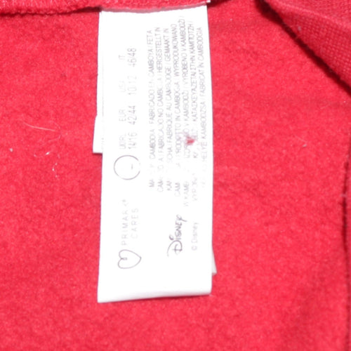 Disney Women Red Mickey & Pluto Pullover Hoodie Size 14/16
