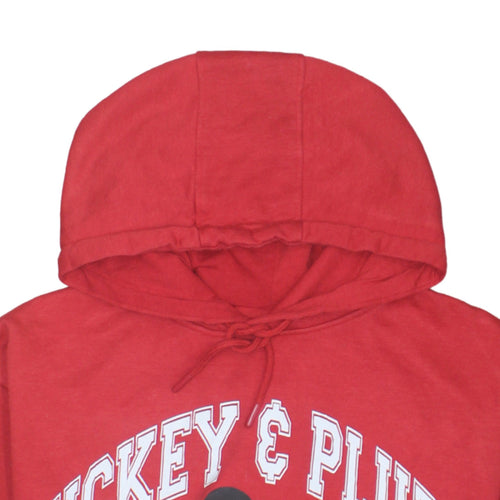 Disney Women Red Mickey & Pluto Pullover Hoodie Size 14/16