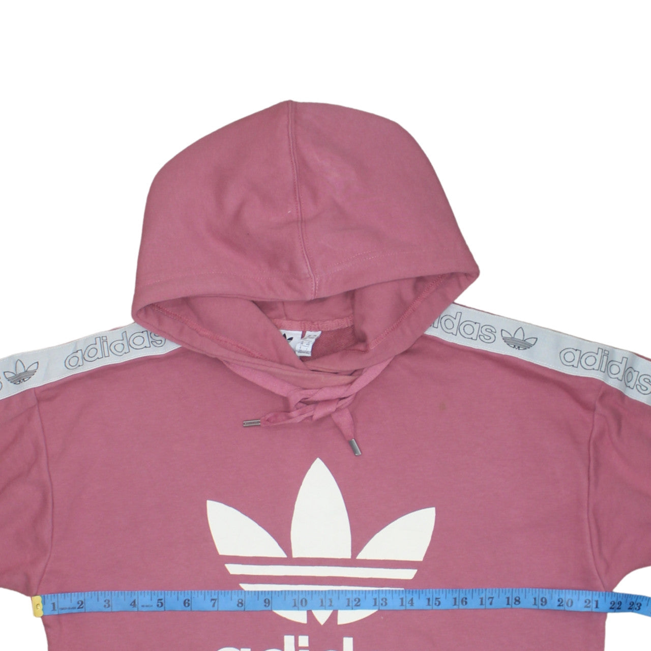Adidas Womens Pink Pullover Hoodie Size 12 Logo Hooded Sweatshirt