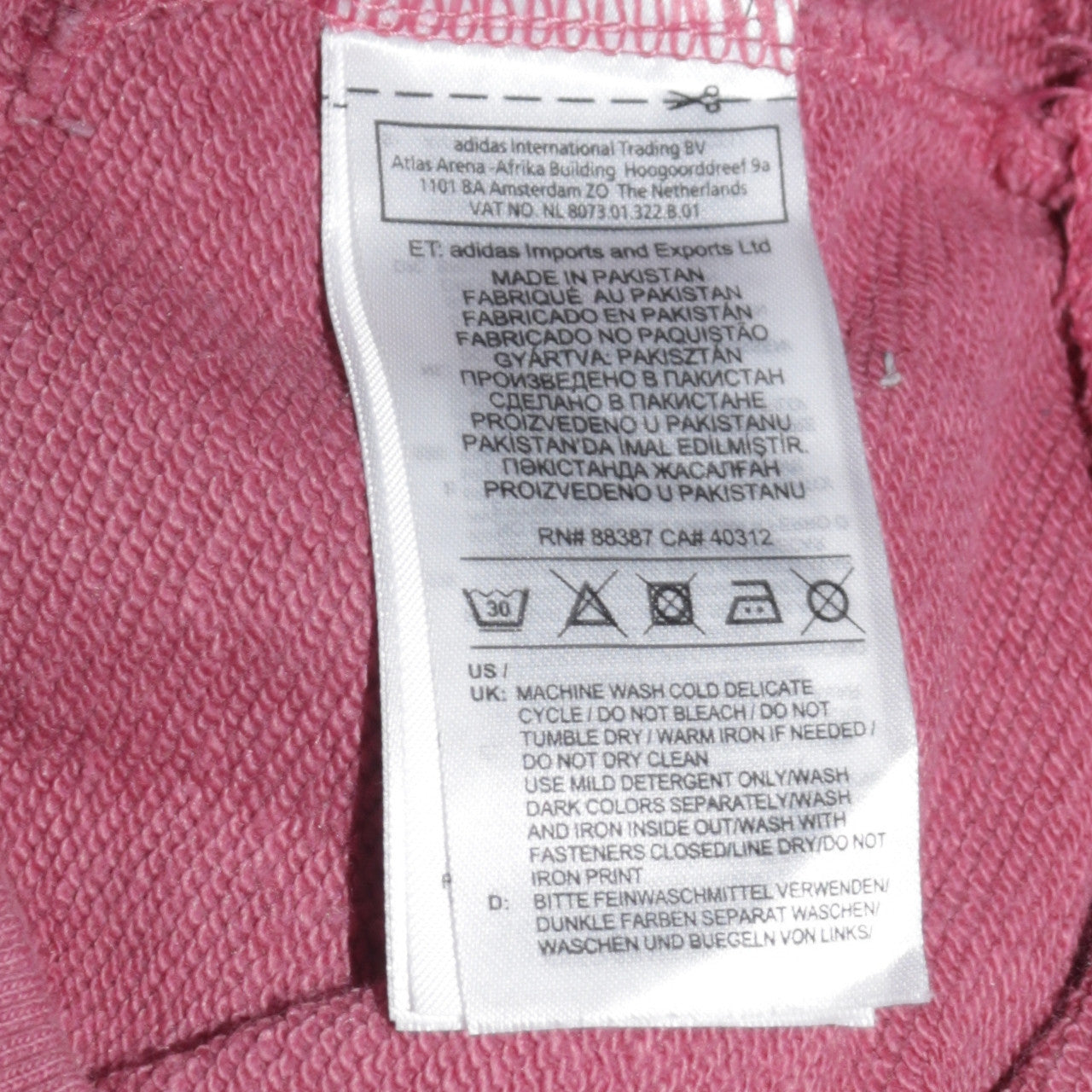 Adidas Womens Pink Pullover Hoodie Size 12 Logo Hooded Sweatshirt