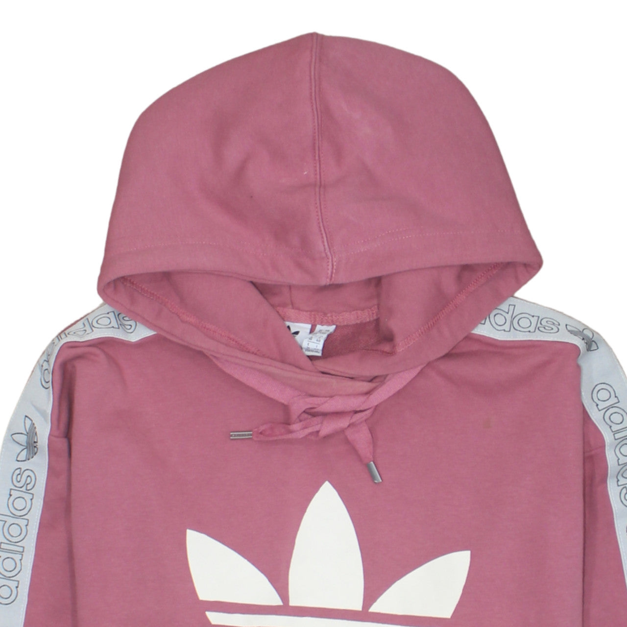 Adidas Womens Pink Pullover Hoodie Size 12 Logo Hooded Sweatshirt
