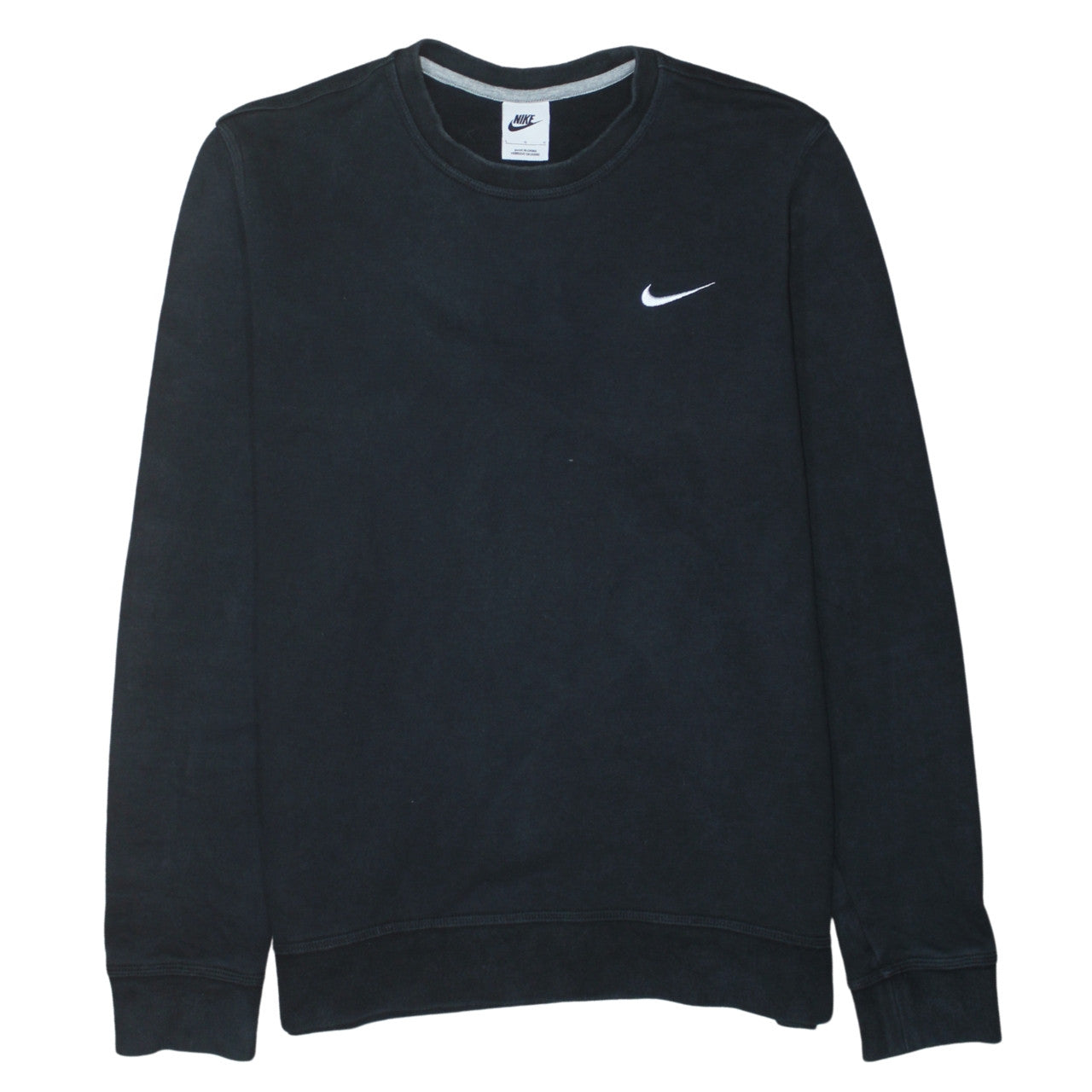 Nike Men's Black Cotton Crew Neck Pullover Sweatshirt L