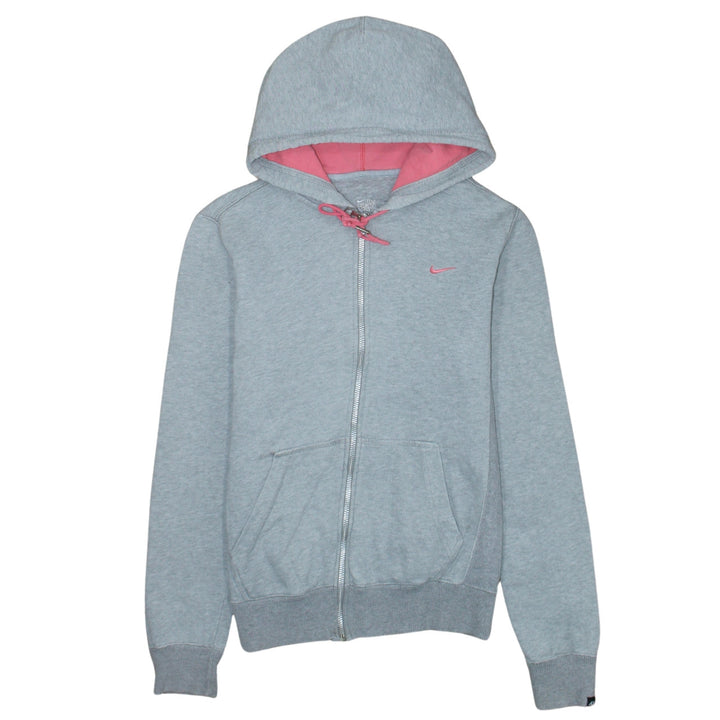 Nike Women's Grey Full Zip Hoodie Size M Pink Lined Sportswear