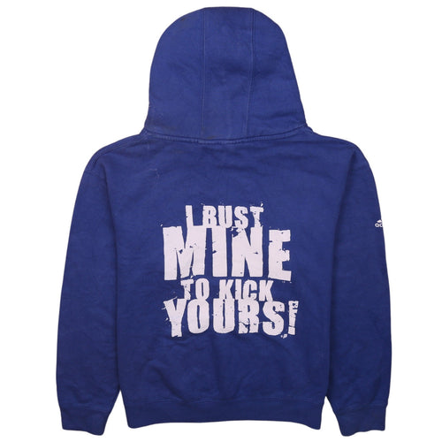 Adidas Boys Blue Pullover Hoodie YL Steel Cup Graphic Sweatshirt