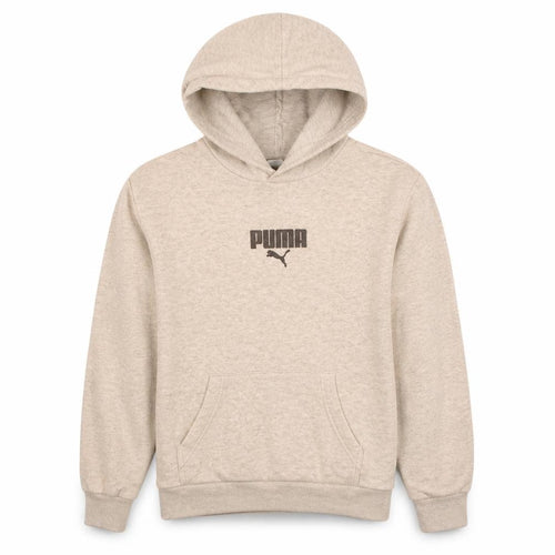 Puma Boys Beige Pullover Hoodie Size 16 Years Logo Fleece Sweatshirt