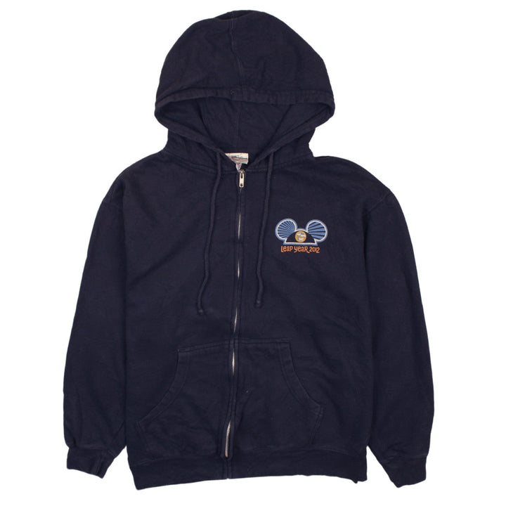Disney Parks Men's Blue Full Zip Hoodie L Leap Year 2012 Mickey Mouse