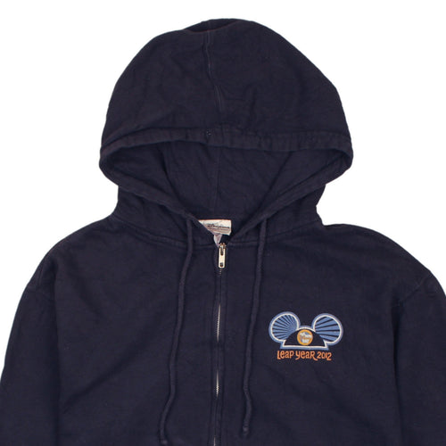 Disney Parks Men's Blue Full Zip Hoodie L Leap Year 2012 Mickey Mouse