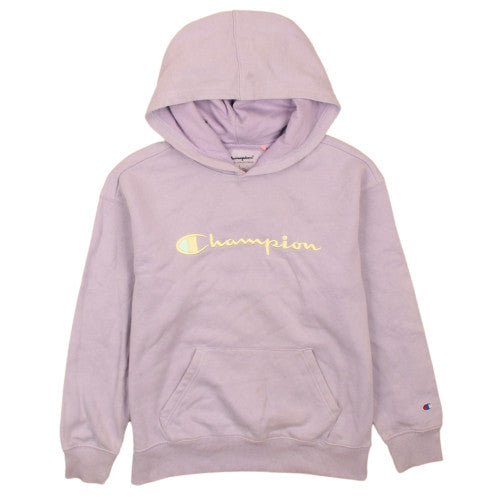 Champion Girls Purple Hooded Pullover Sweatshirt L Fleece Lined Casual