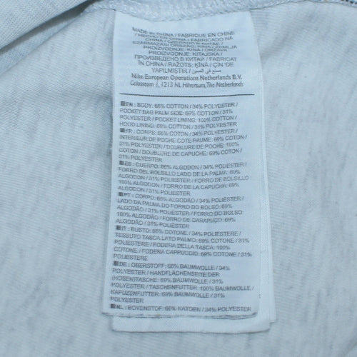 Nike Men's Grey Full Zip Hoodie L Regular Fit Lightweight