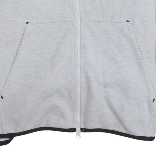 Nike Men's Grey Full Zip Hoodie L Regular Fit Lightweight
