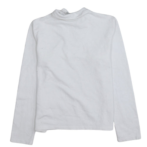 Nike Girls White 1/4 Zip Fleece Sweatshirt Size L 14-16 Sports Pullover