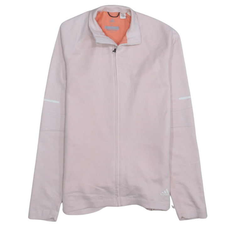 Adidas Womens Pink Medium Running Track Jacket Full Zip Lightweight