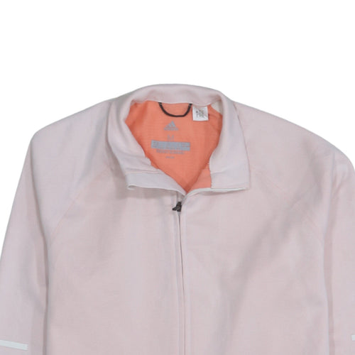 Adidas Womens Pink Medium Running Track Jacket Full Zip Lightweight