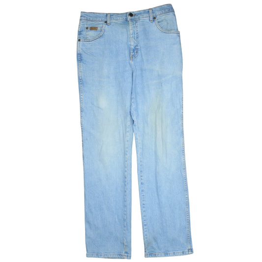 Wrangler Men's Blue Light Wash Straight Leg Denim Jeans 33x32