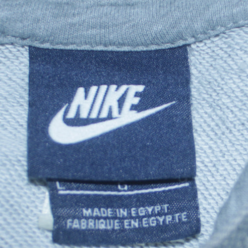 Nike Men's Grey Pullover Hoodie L Embroidered Logo Sportswear