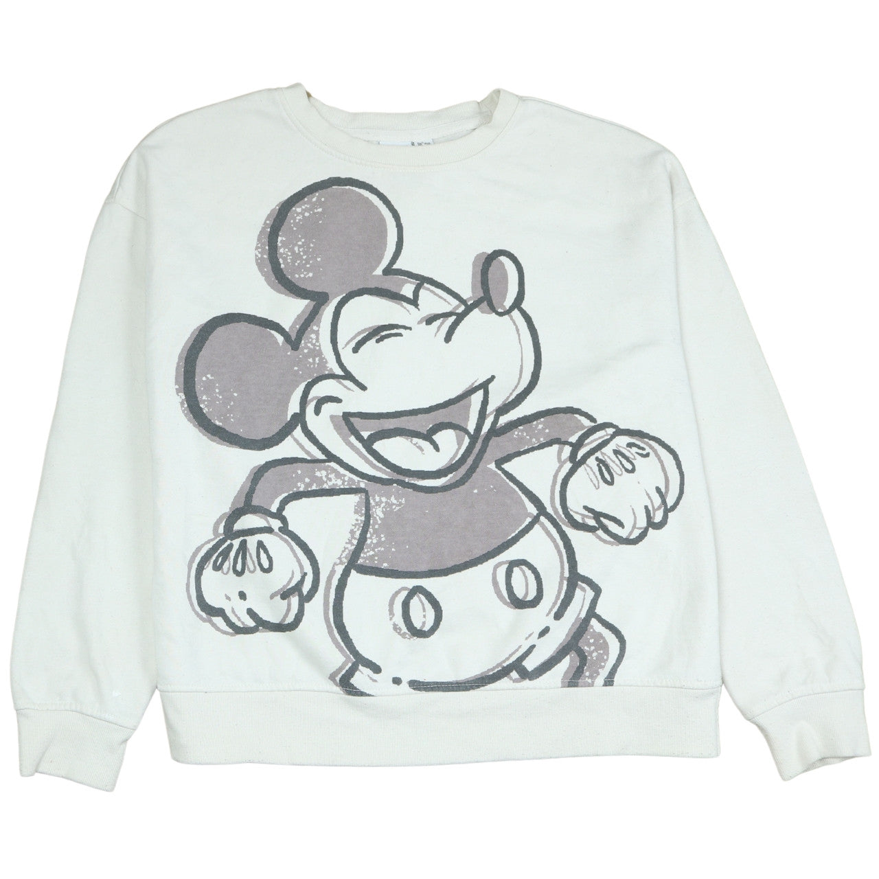 Disney Women White Mickey Mouse Pullover Sweatshirt Size S