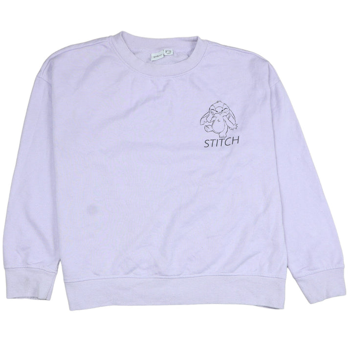 Disney Women Lilac Stitch Sweatshirt Size S Crew Neck Casual Pullover