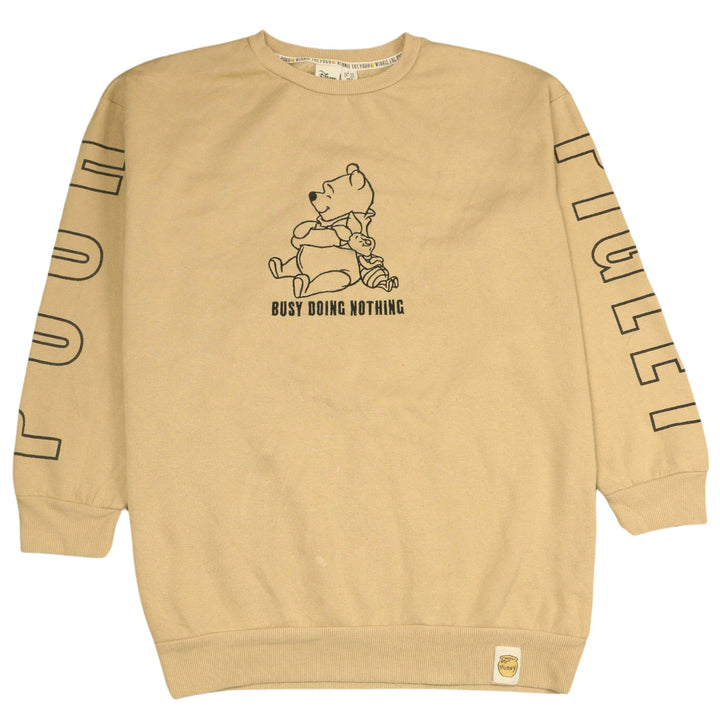 Disney Women Beige Winnie The Pooh Pullover Sweatshirt L