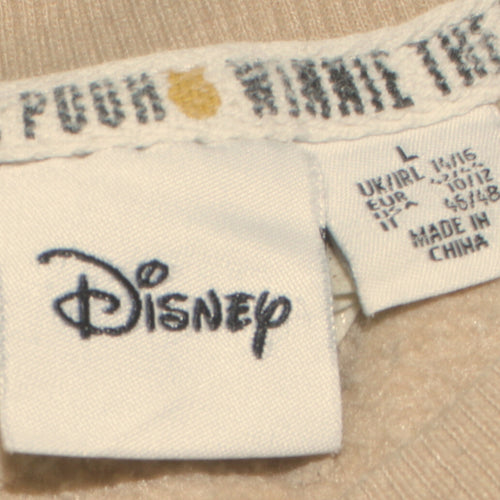 Disney Women Beige Winnie The Pooh Pullover Sweatshirt L