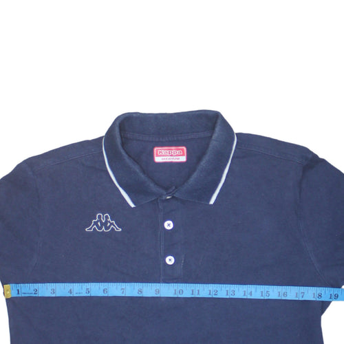 Kappa Men Blue Collared Long Sleeve Henley Sweatshirt Medium