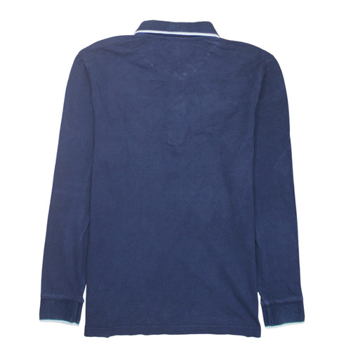 Kappa Men Blue Collared Long Sleeve Henley Sweatshirt Medium