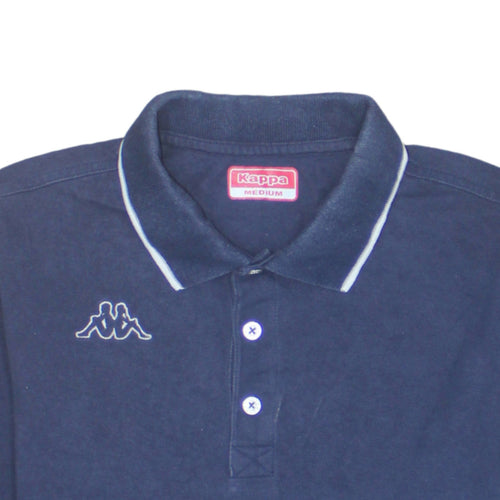 Kappa Men Blue Collared Long Sleeve Henley Sweatshirt Medium