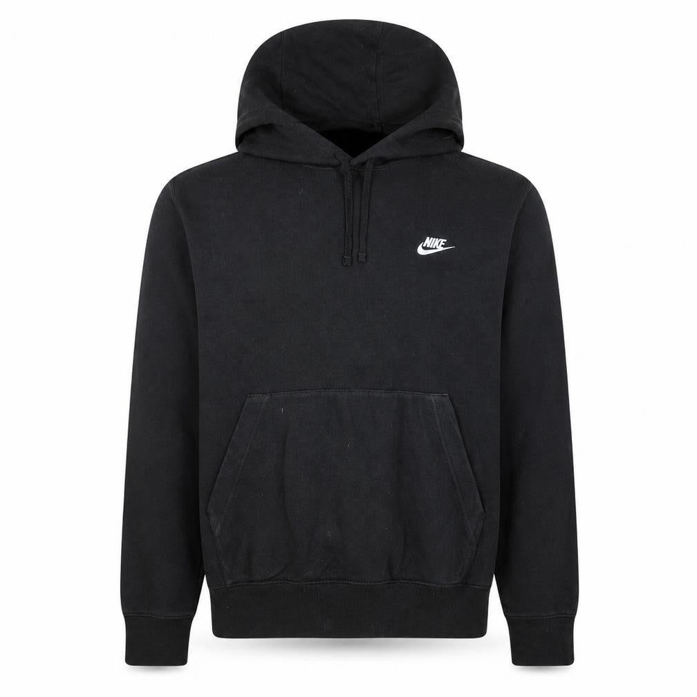 Front view of Nike Men's Black Pullover Hoodie Medium Regular Fit Fleece