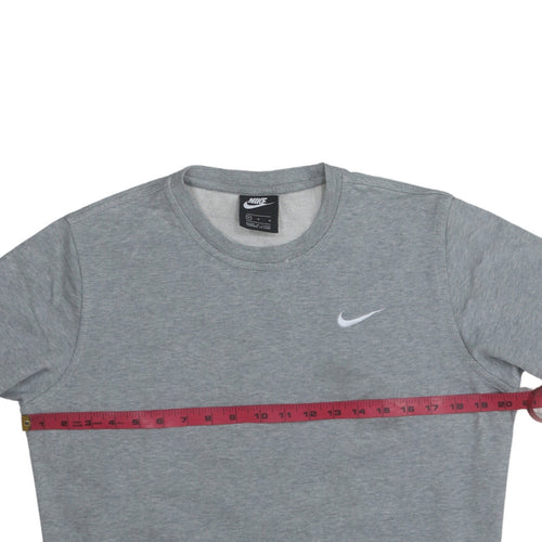 Nike Men's Grey Crew Neck Logo Sweatshirt M Regular Fit