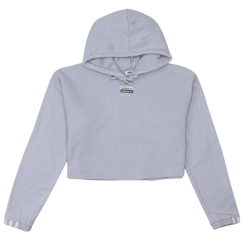 Adidas Womens Grey Cropped Pullover Hoodie Size 12