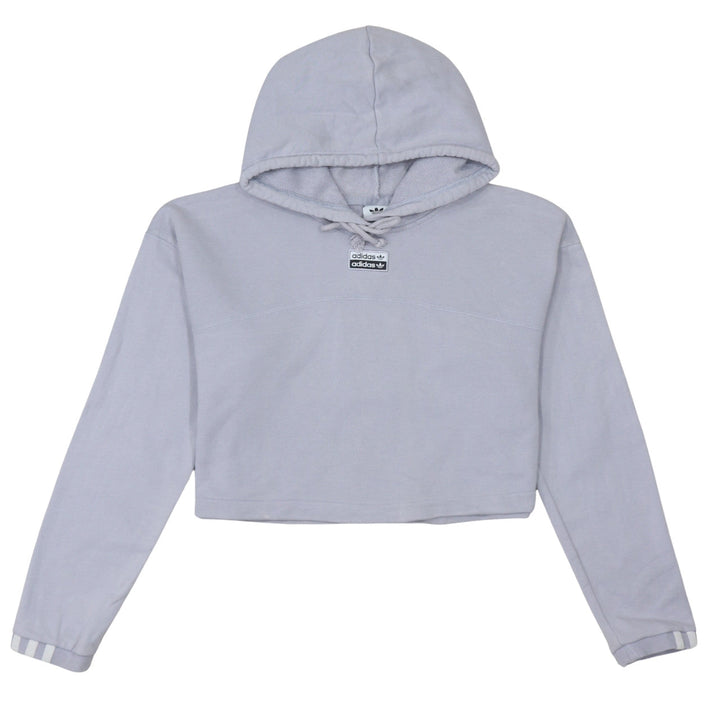 Adidas Womens Grey Cropped Pullover Hoodie Size 12