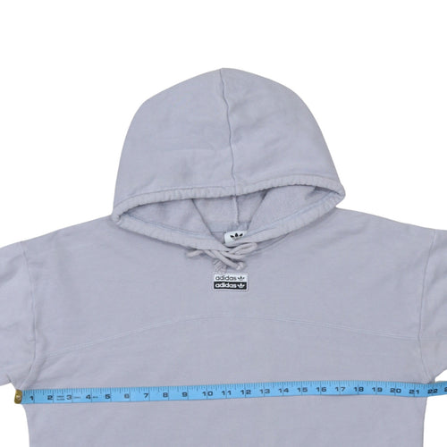 Adidas Womens Grey Cropped Pullover Hoodie Size 12