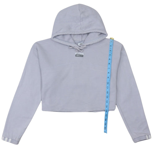 Adidas Womens Grey Cropped Pullover Hoodie Size 12