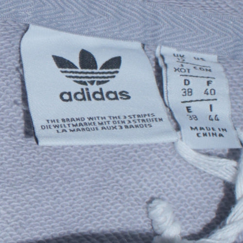 Adidas Womens Grey Cropped Pullover Hoodie Size 12