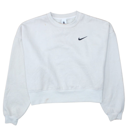 Nike Womens White XL Pullover Sweatshirt Crew Neck Cotton Blend