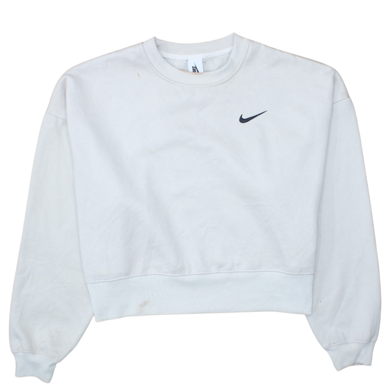 Nike Womens White XL Pullover Sweatshirt Crew Neck Cotton Blend