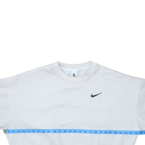 Nike Womens White XL Pullover Sweatshirt Crew Neck Cotton Blend