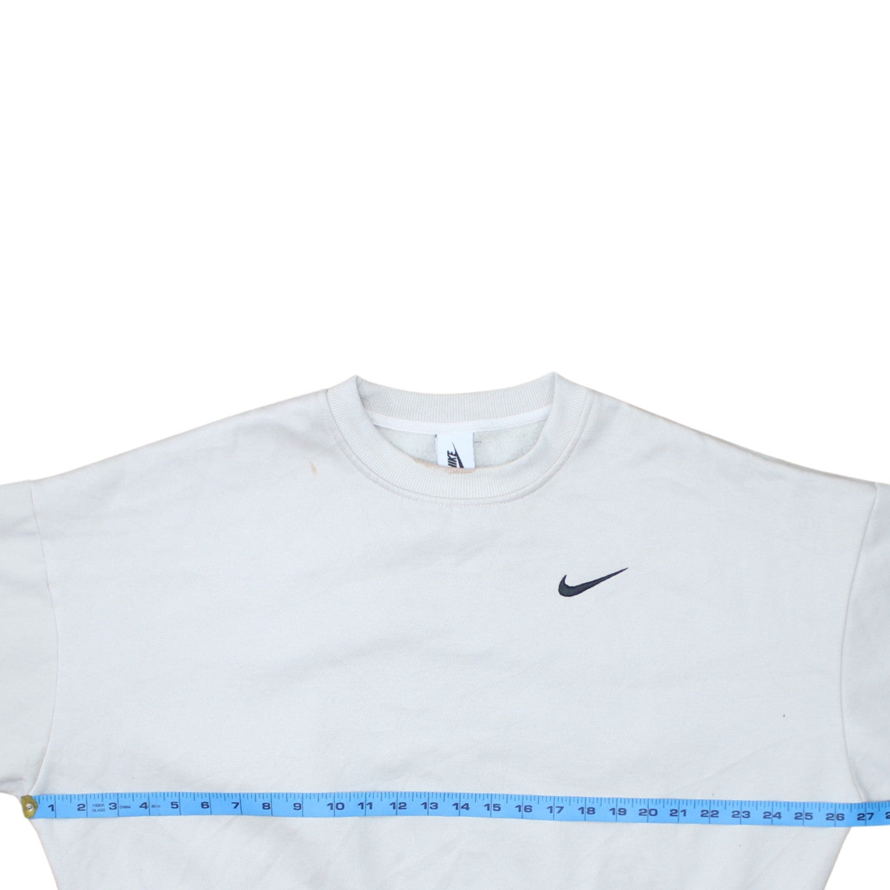 Nike Womens White XL Pullover Sweatshirt Crew Neck Cotton Blend