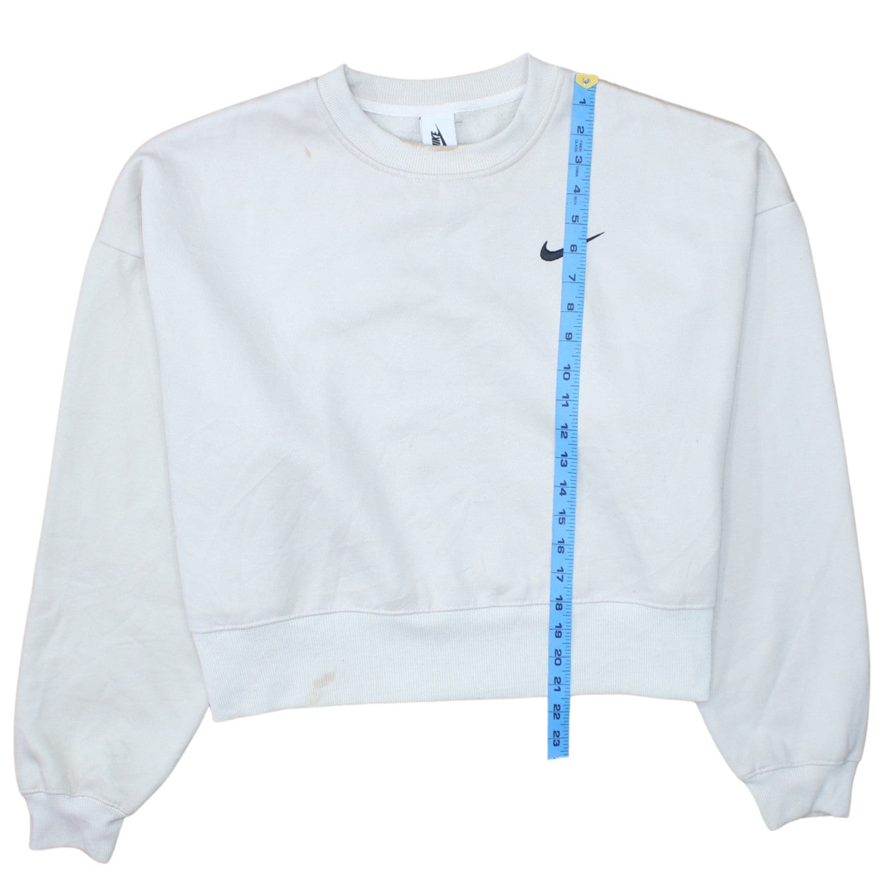 Nike Womens White XL Pullover Sweatshirt Crew Neck Cotton Blend