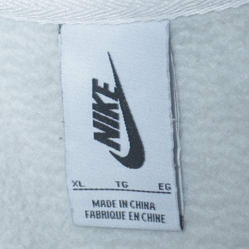 Nike Womens White XL Pullover Sweatshirt Crew Neck Cotton Blend