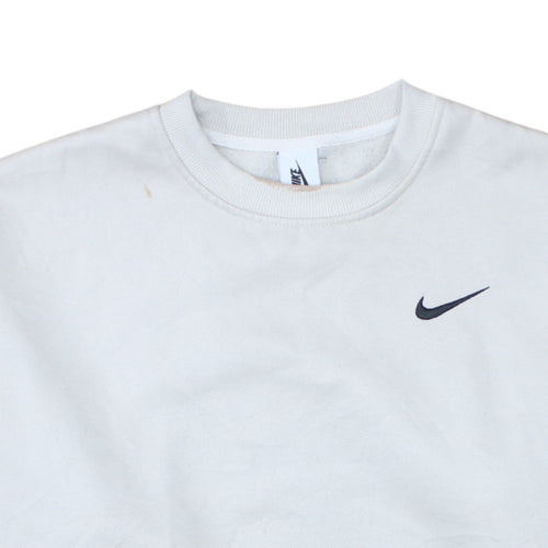 Nike Womens White XL Pullover Sweatshirt Crew Neck Cotton Blend